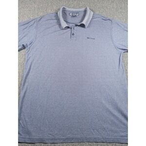 Big Dogs Mens XL Blue Heathered Modal Blend Short Sleeve Polo Shirt